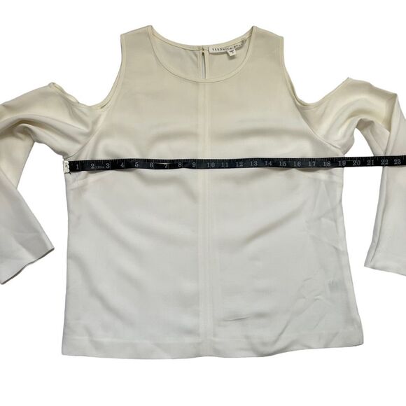 Veronica Beard White Cold-Shoulder Blouse Medium Size10 Viscose blend - Picture 10 of 11